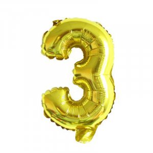 Gold Number 3 Foil Giant Helium Ballo