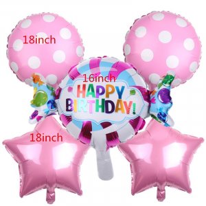 Sada růžových balónků k narozeninám