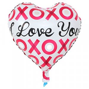 Fóliový balónek srdce XO I Love You bílo-růžový