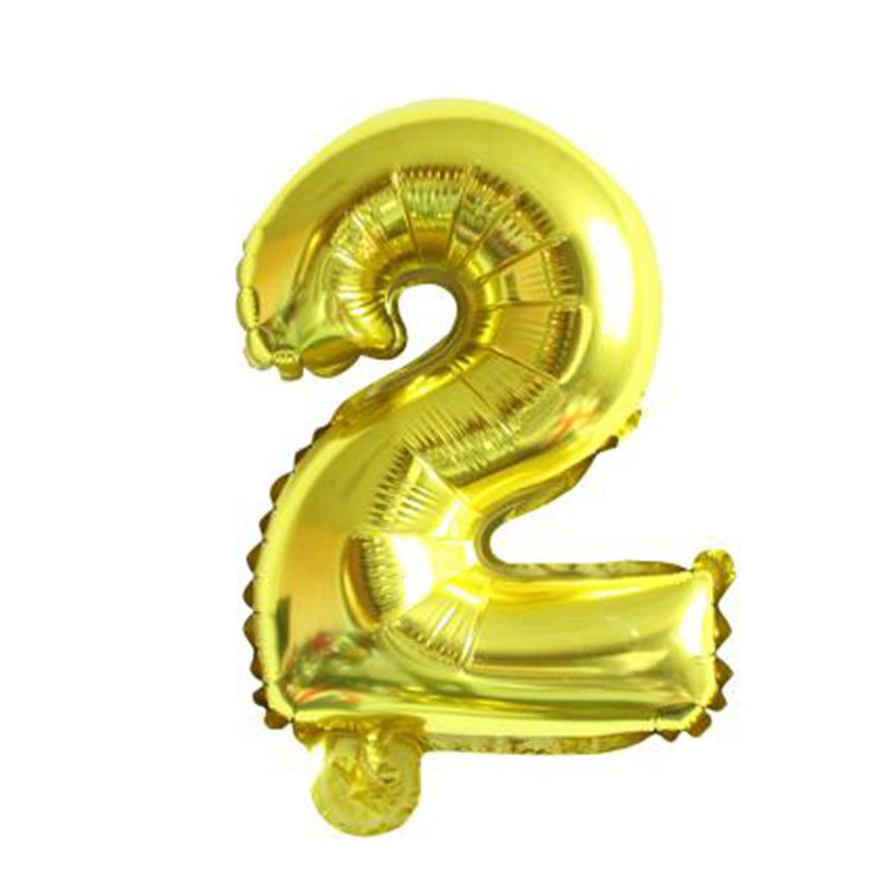 Balónek fóliový číslo "2" zlatá barva