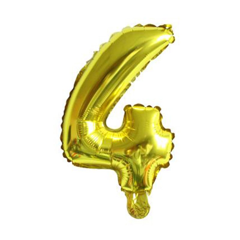 Balónek fóliový číslo "4" zlatá barva