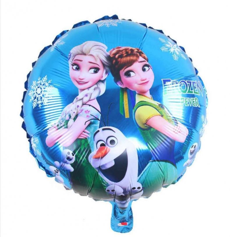 Fóliový balónek kulaty modrý Ledové Království Olaf